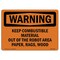Signmission OSHA Warning Sign, 7" Height, Aluminum, Keep Combustible Material Out Of The Robot, Landscape OS-WS-A-710-L-12206 - alternate 1